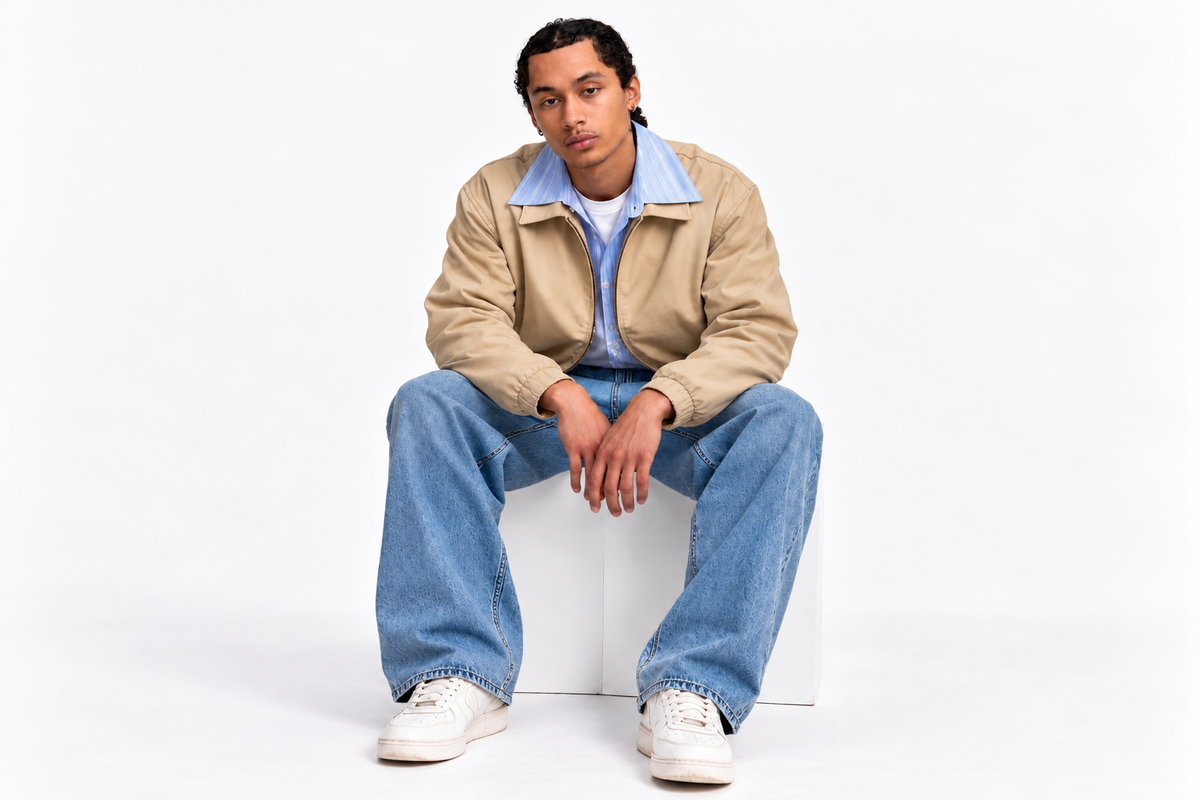 Classic Beige Bomber Jacket