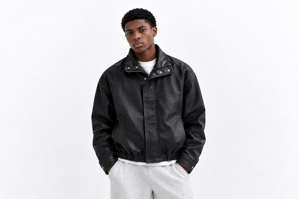 Black Oversized Leather Jacket