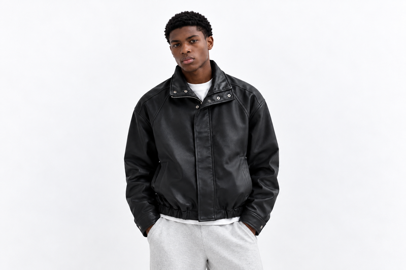 Black Oversized Leather Jacket