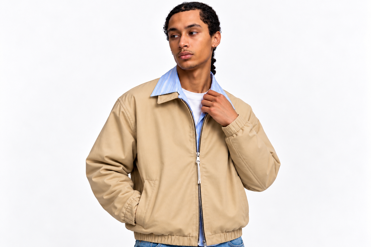 Classic Beige Bomber Jacket