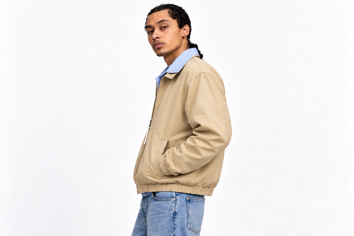 Classic Beige Bomber Jacket